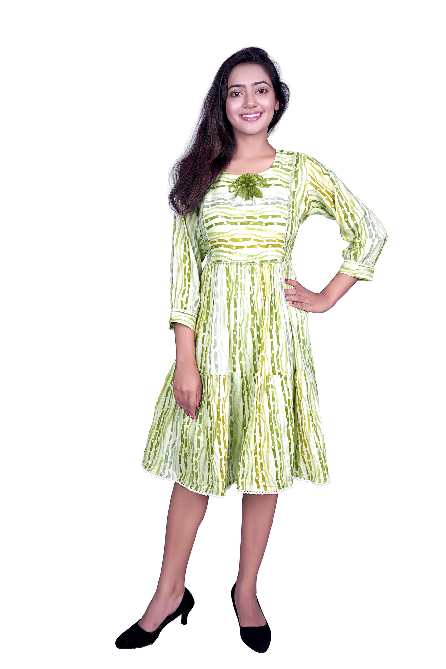 Keoshaa Womens Cotton Short Top Tunic (Green)