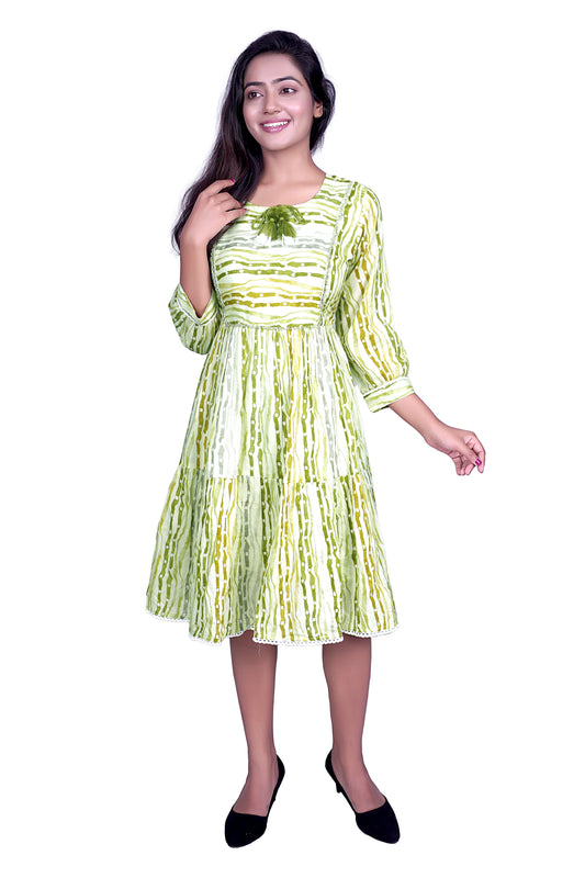 Keoshaa Womens Cotton Short Top Tunic (Green)
