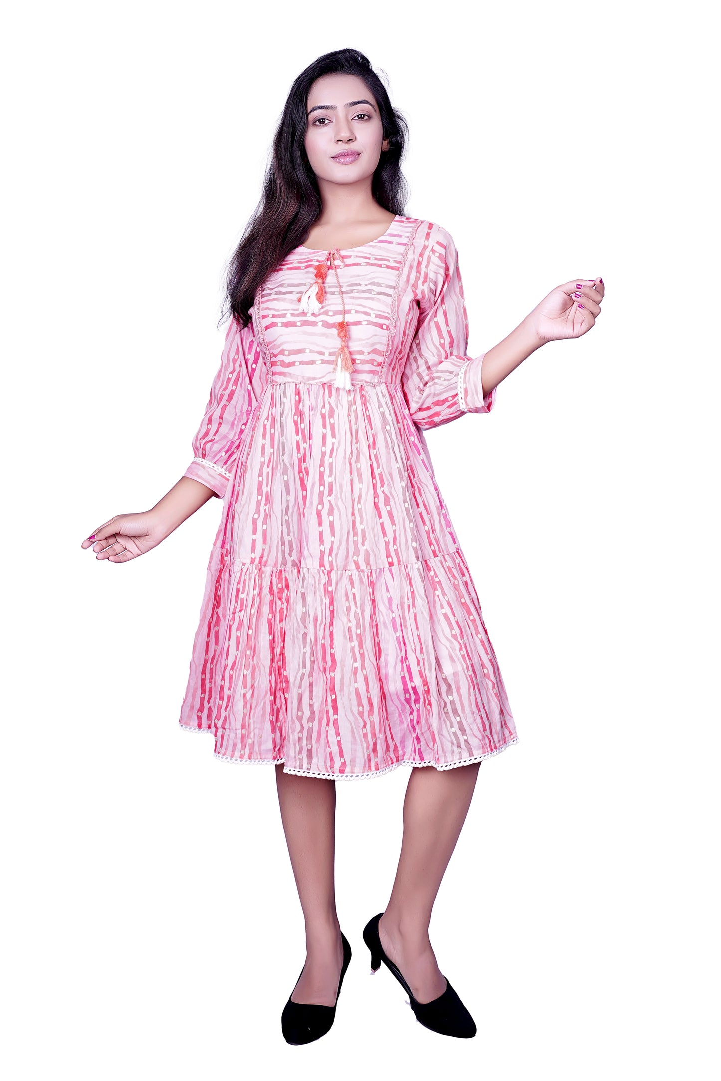Keoshaa Womens Cotton Short Top Tunic (Pink)
