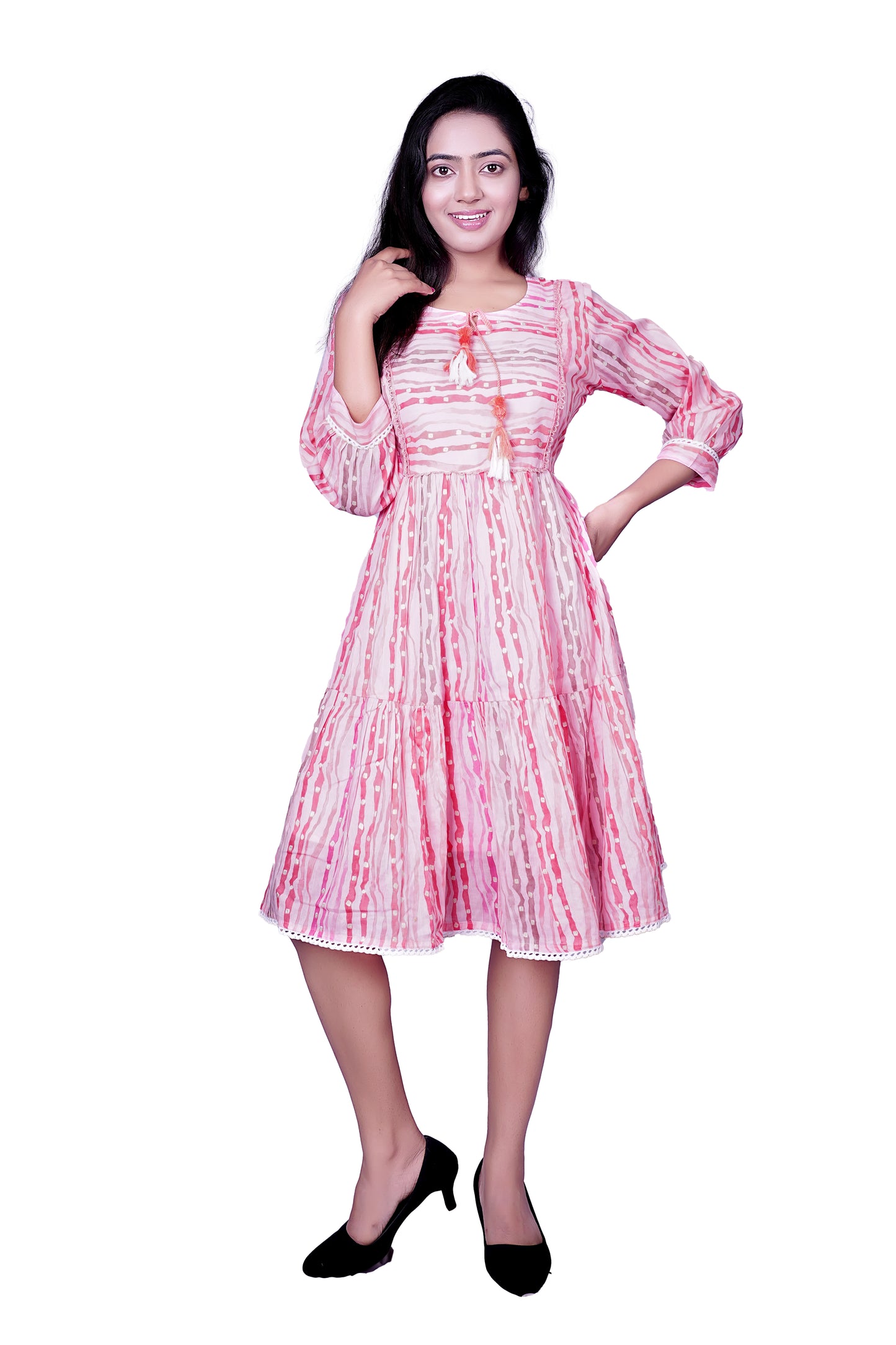 Keoshaa Womens Cotton Short Top Tunic (Pink)