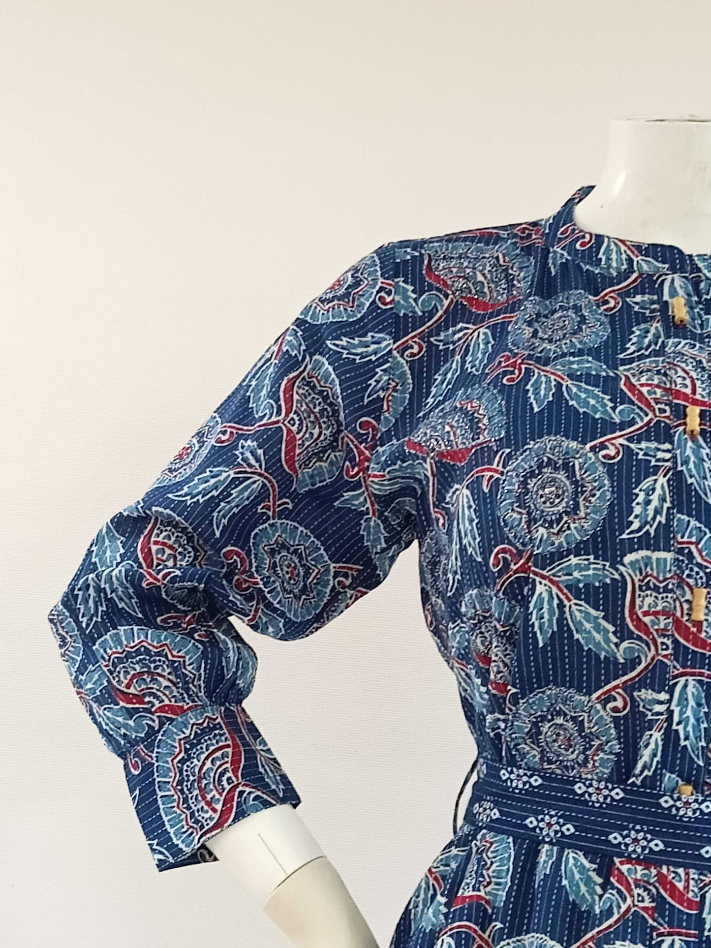 Keoshaa Printed Cotton Blue Colour Tunic Top