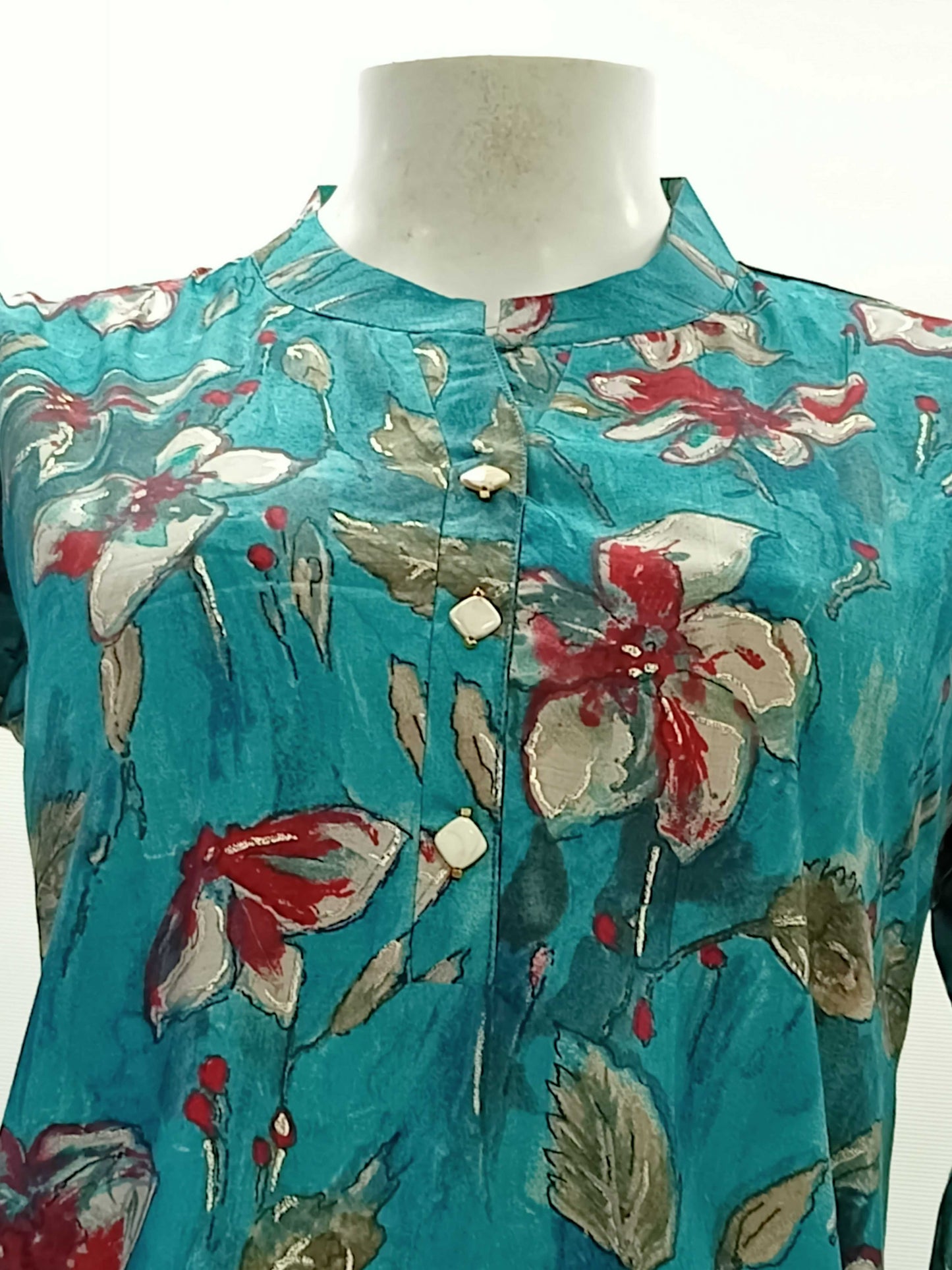 Keoshaa Floral Print Phirozi Colour Tunic Top